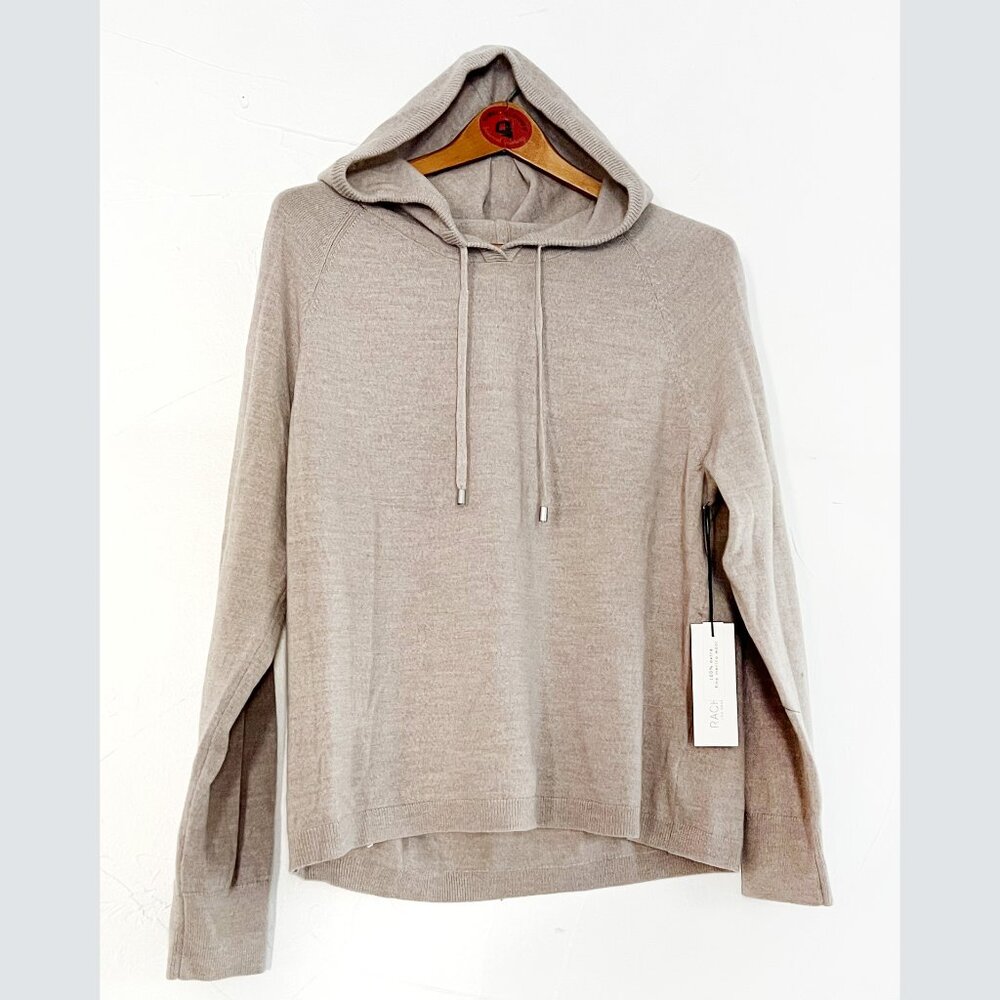 NWT Rachel Zoe Fine Merino Hooded Sweater Size L